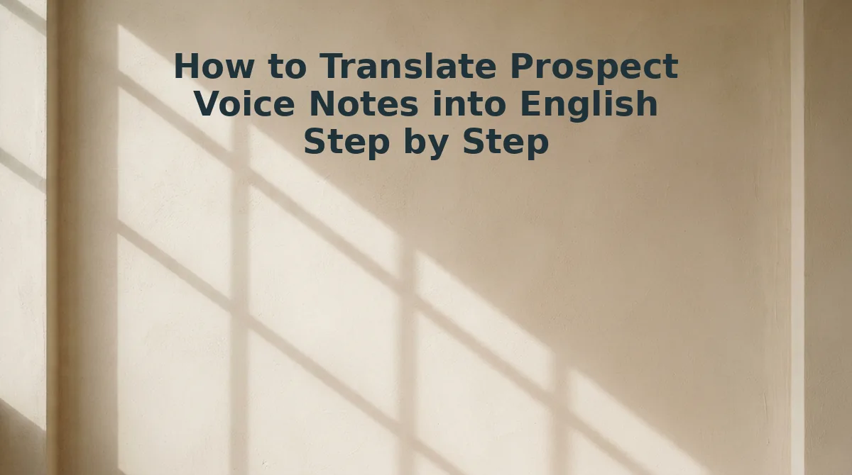How to Translate Prospect Voice Notes into English Step by Step