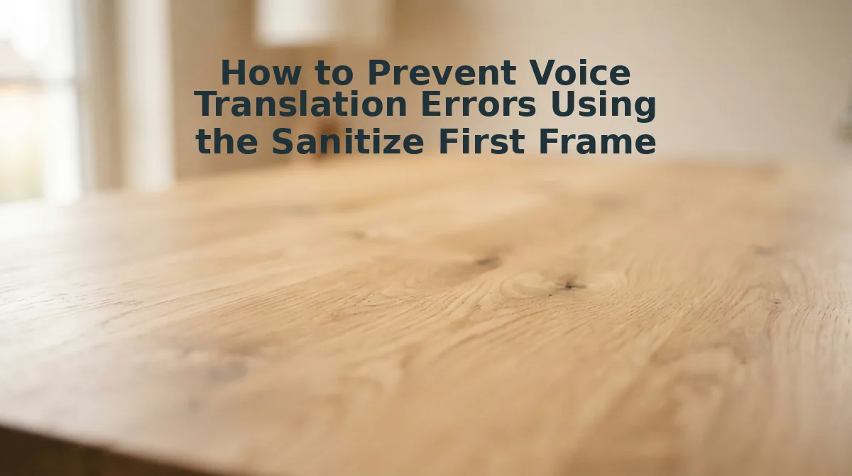 How to Prevent Voice Translation Errors Using the Sanitize First Framework