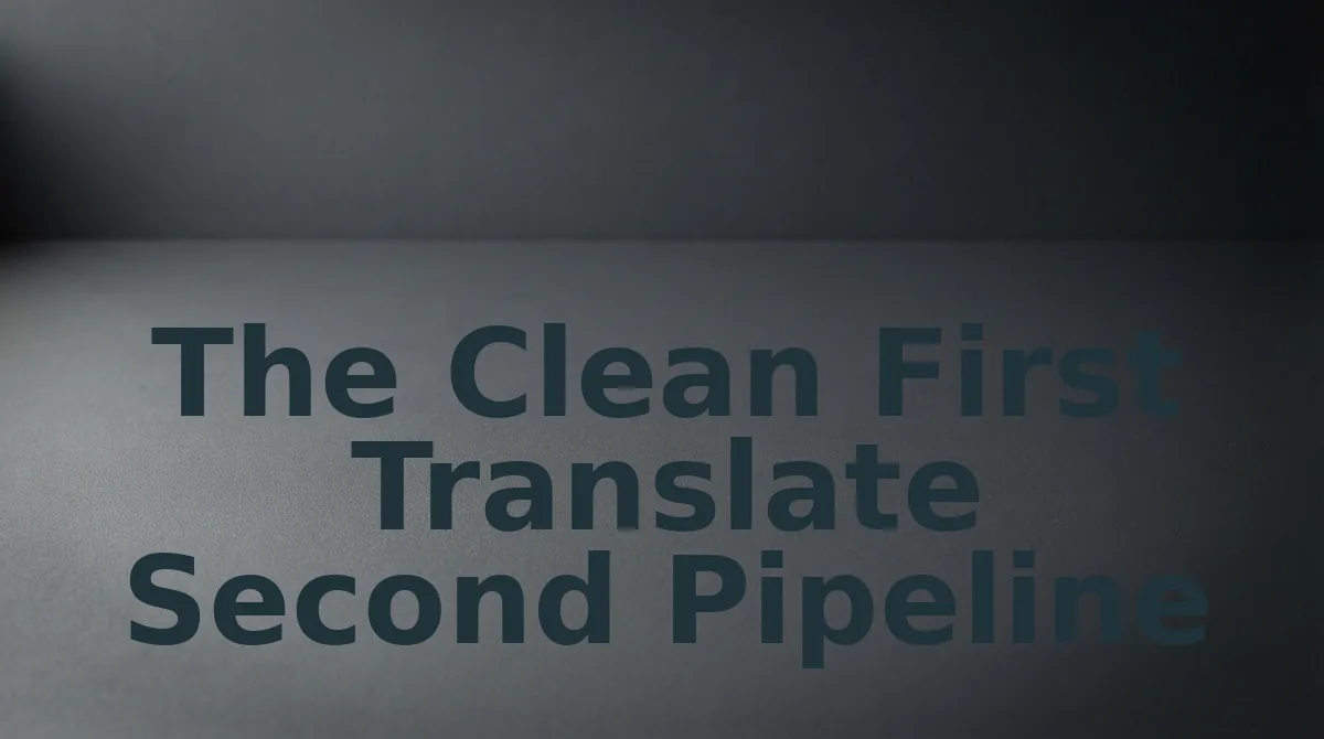 The Clean First Translate Second Pipeline