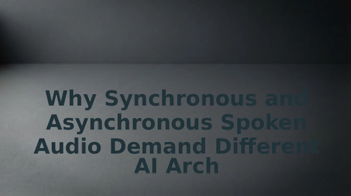 Why Synchronous and Asynchronous Spoken Audio Demand Different AI Architectures