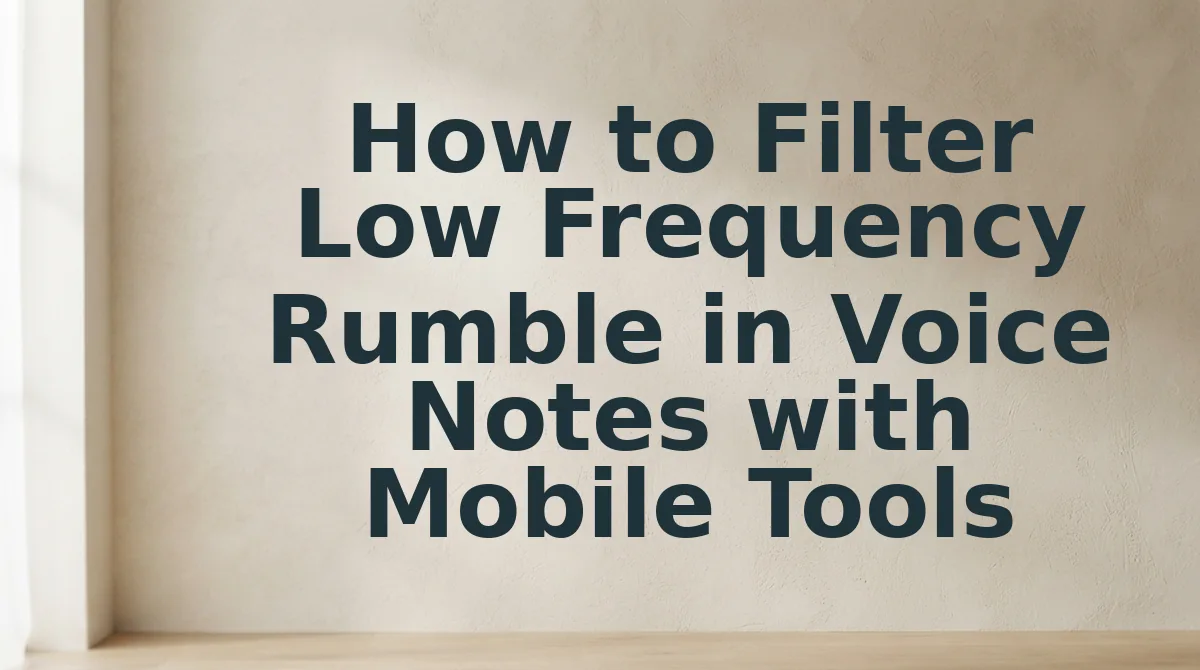 How to Filter Low Frequency Rumble in Voice Notes with Mobile Tools