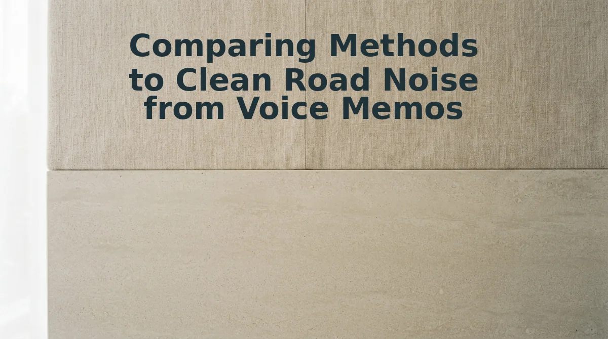 Comparing Methods to Clean Road Noise from Voice Memos
