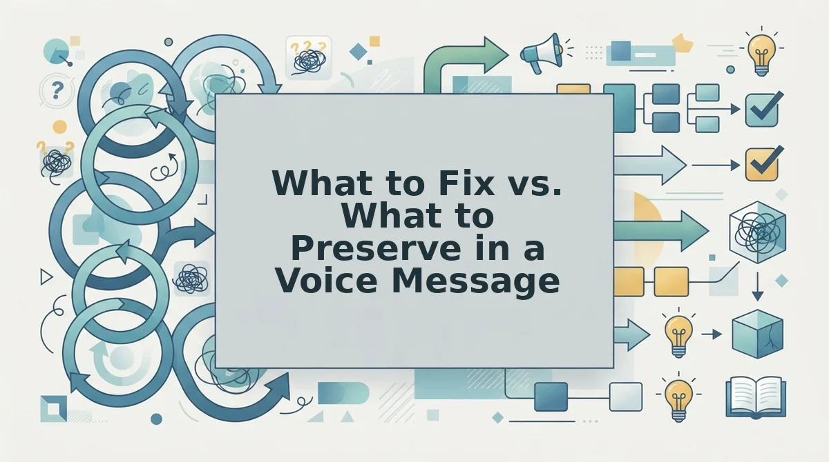 What to Fix vs. What to Preserve in a Voice Message