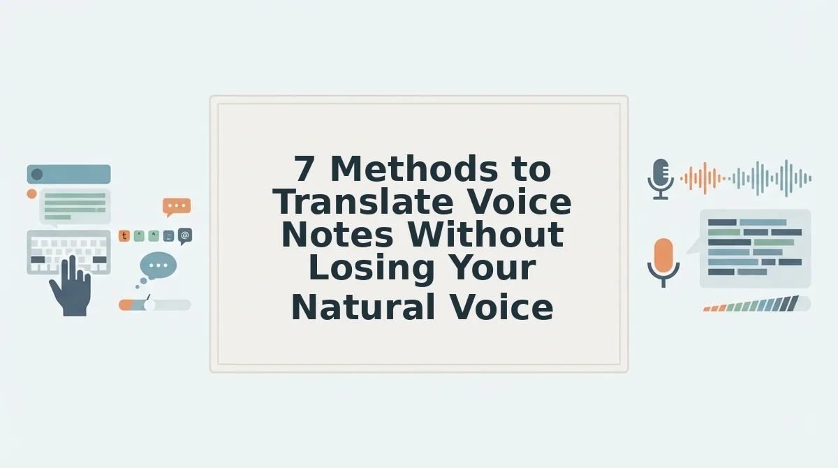 7 Methods to Translate Voice Notes Without Losing Your Natural Voice