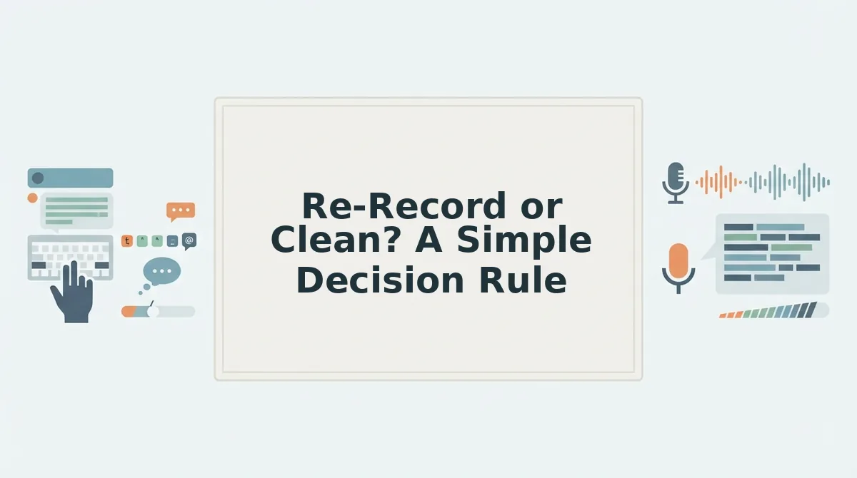 Re-Record or Clean? A Simple Decision Rule