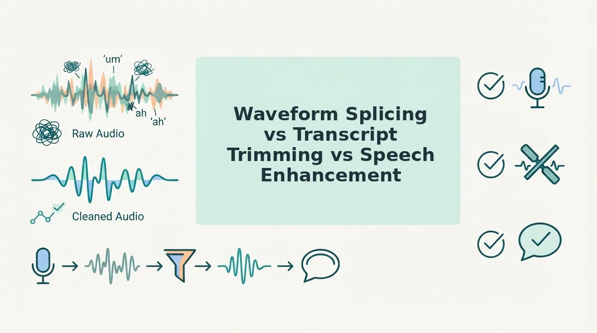 Waveform Splicing vs Transcript Trimming vs Speech Enhancement