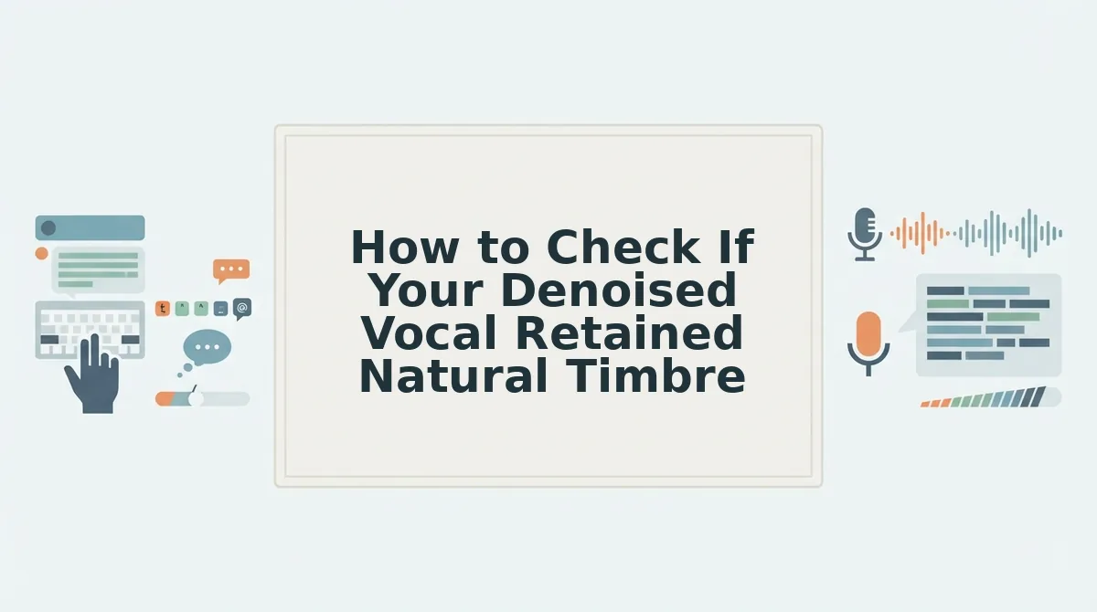 How to Check If Your Denoised Vocal Retained Natural Timbre