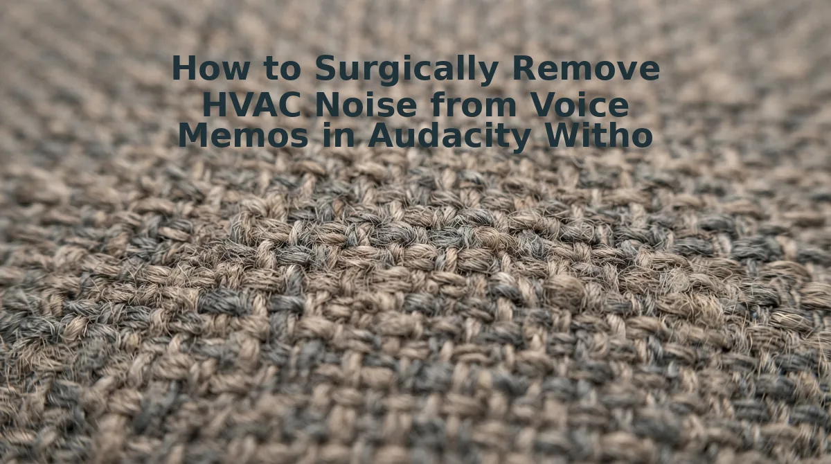 How to Surgically Remove HVAC Noise from Voice Memos in Audacity Without Losing Vocal Warmth