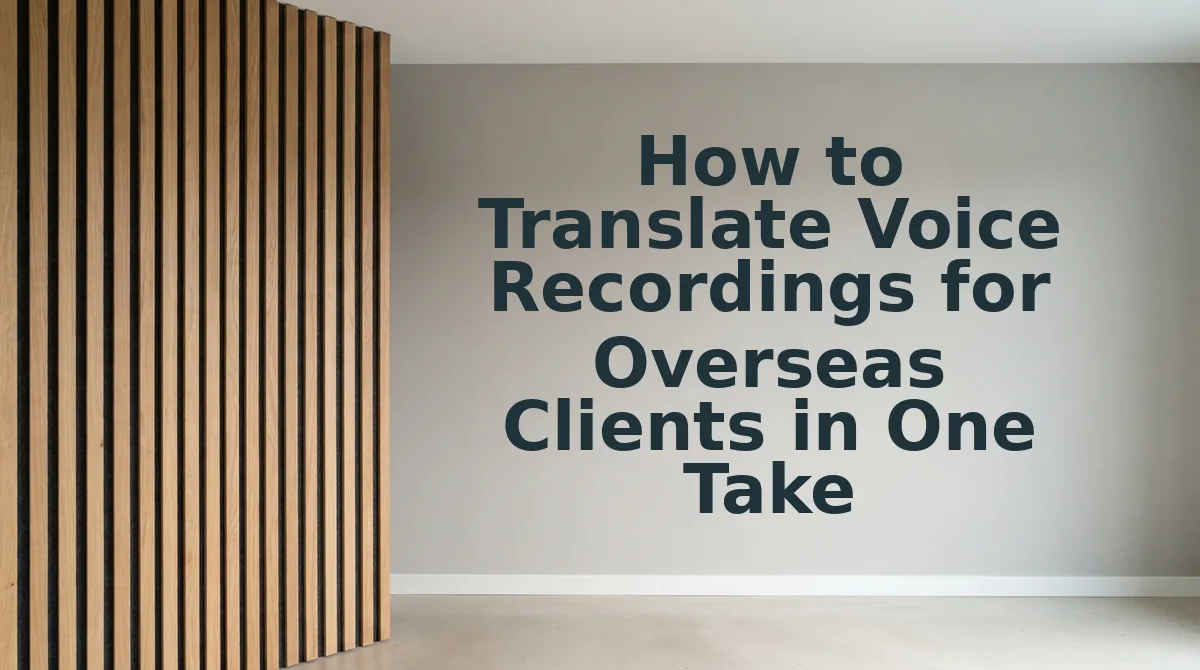 How to Translate Voice Recordings for Overseas Clients in One Take