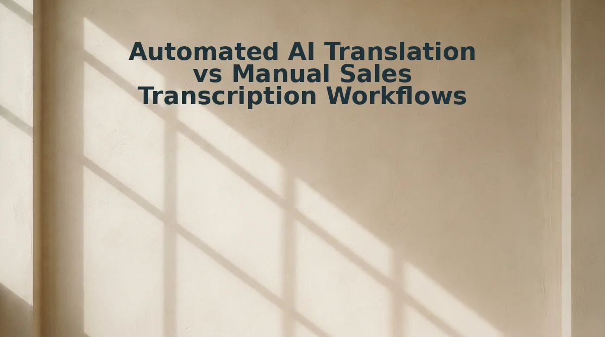 Automated AI Translation vs Manual Sales Transcription Workflows