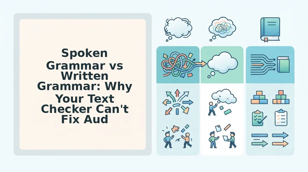 Spoken Grammar vs Written Grammar: Why Your Text Checker Can't Fix Audio
