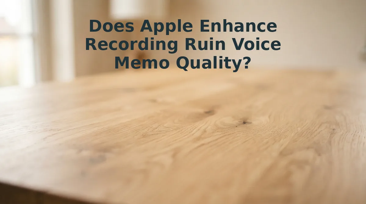 Does Apple Enhance Recording Ruin Voice Memo Quality?