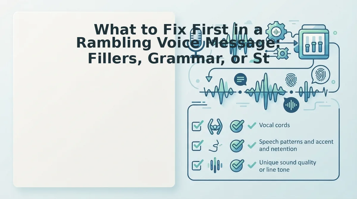 What to Fix First in a Rambling Voice Message: Fillers, Grammar, or Structure?