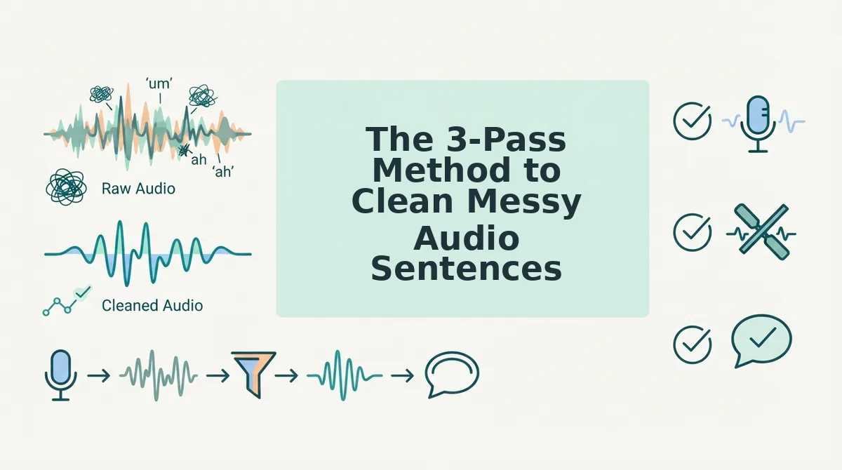 The 3-Pass Method to Clean Messy Audio Sentences