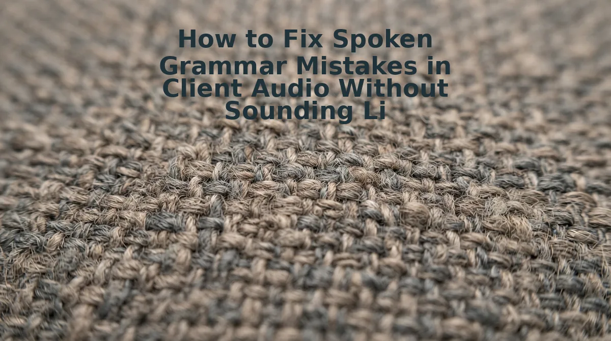 How to Fix Spoken Grammar Mistakes in Client Audio Without Sounding Like a Voice Clone