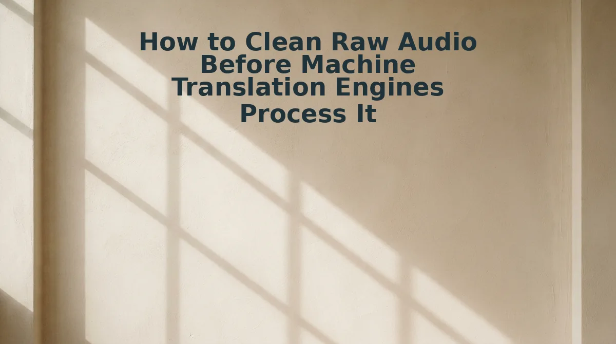 How to Clean Raw Audio Before Machine Translation Engines Process It