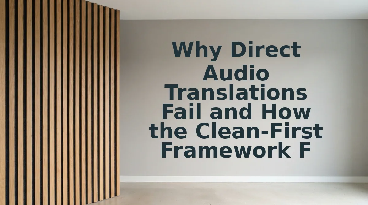 Why Direct Audio Translations Fail and How the Clean-First Framework Fixes Them