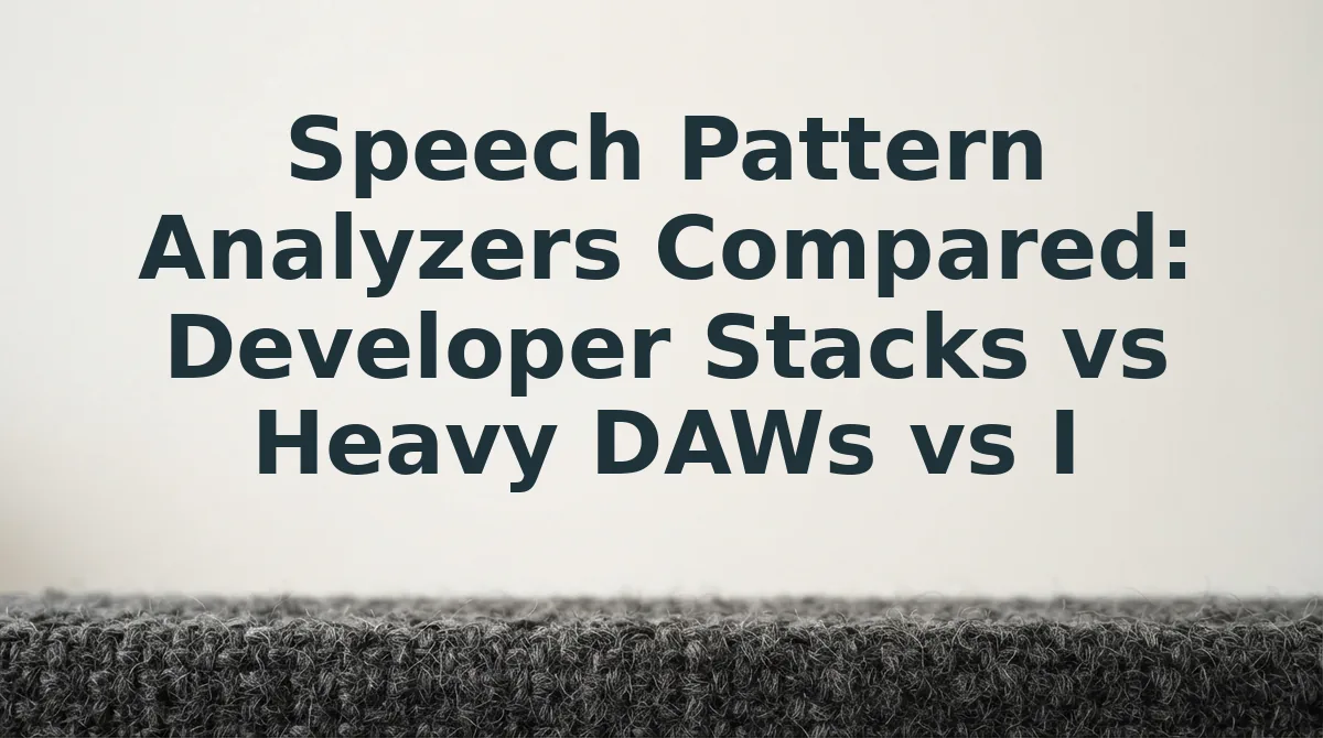Speech Pattern Analyzers Compared: Developer Stacks vs Heavy DAWs vs Instant Diff Engines