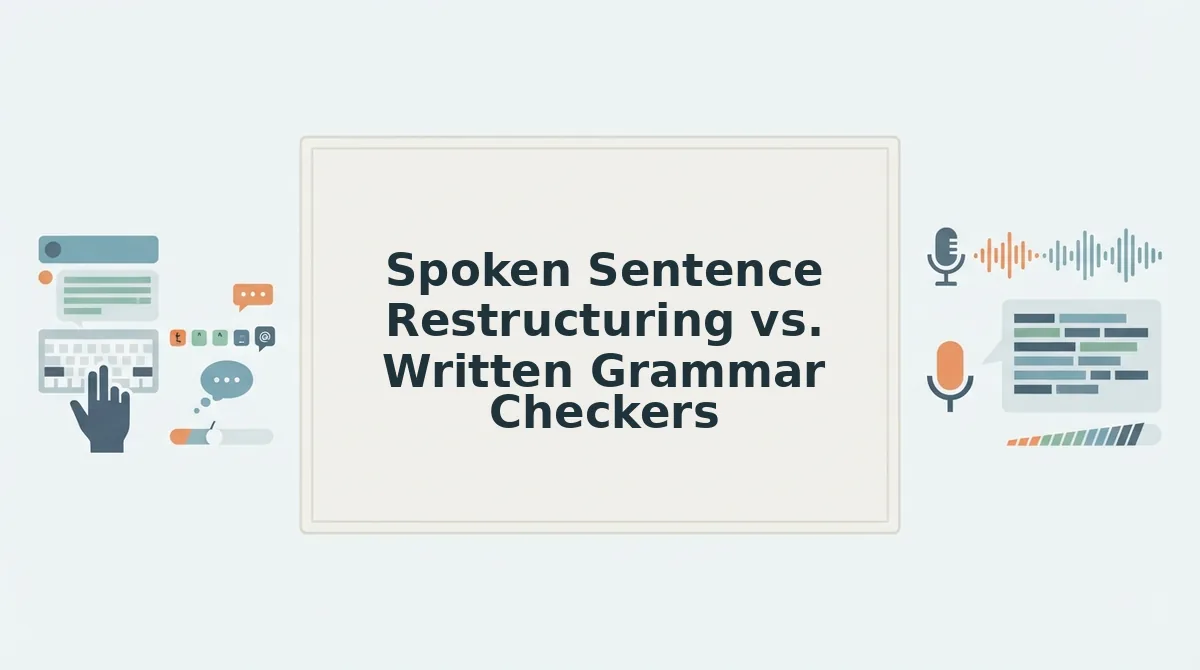 Spoken Sentence Restructuring vs. Written Grammar Checkers