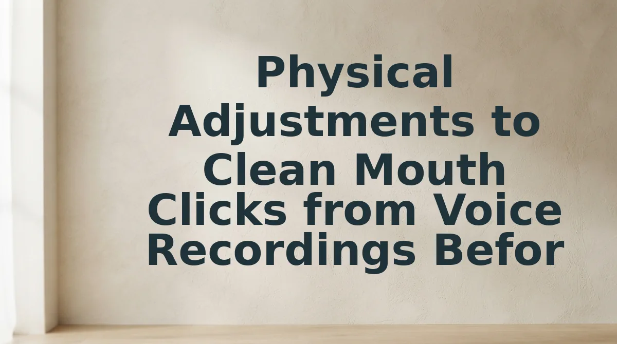 Physical Adjustments to Clean Mouth Clicks from Voice Recordings Before Recording