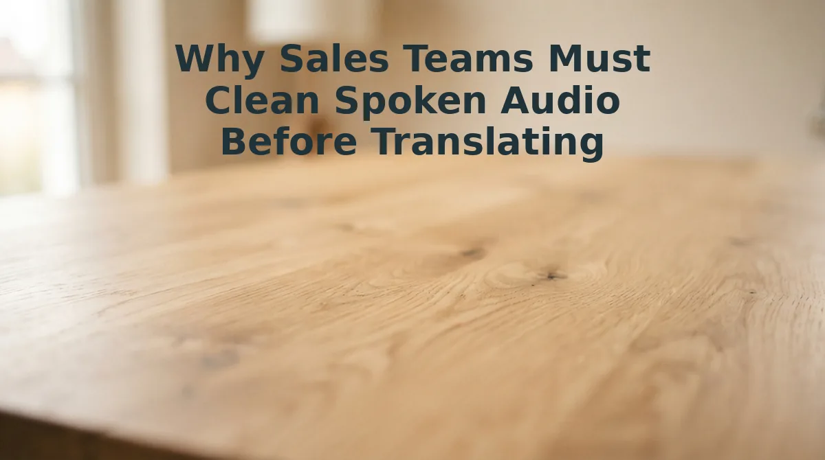 Why Sales Teams Must Clean Spoken Audio Before Translating