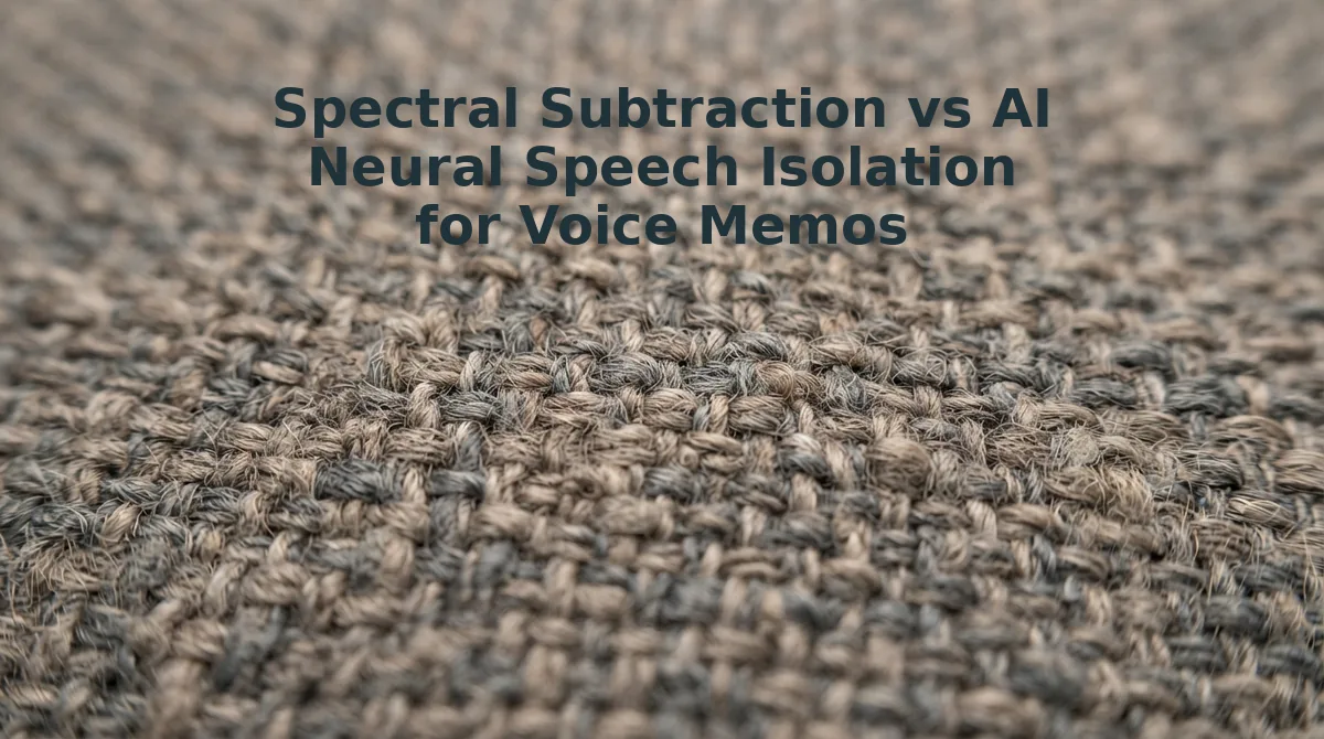 Spectral Subtraction vs AI Neural Speech Isolation for Voice Memos