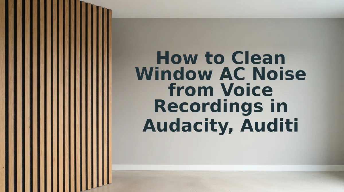 How to Clean Window AC Noise from Voice Recordings in Audacity, Audition, and iZotope RX