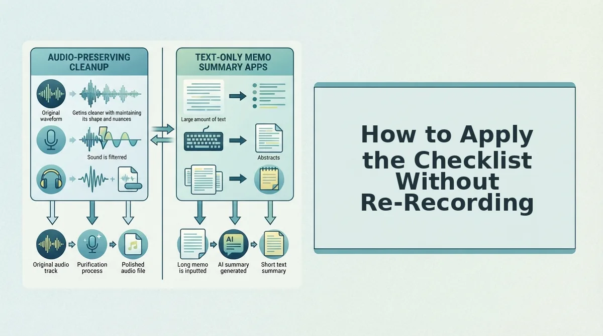 How to Apply the Checklist Without Re-Recording