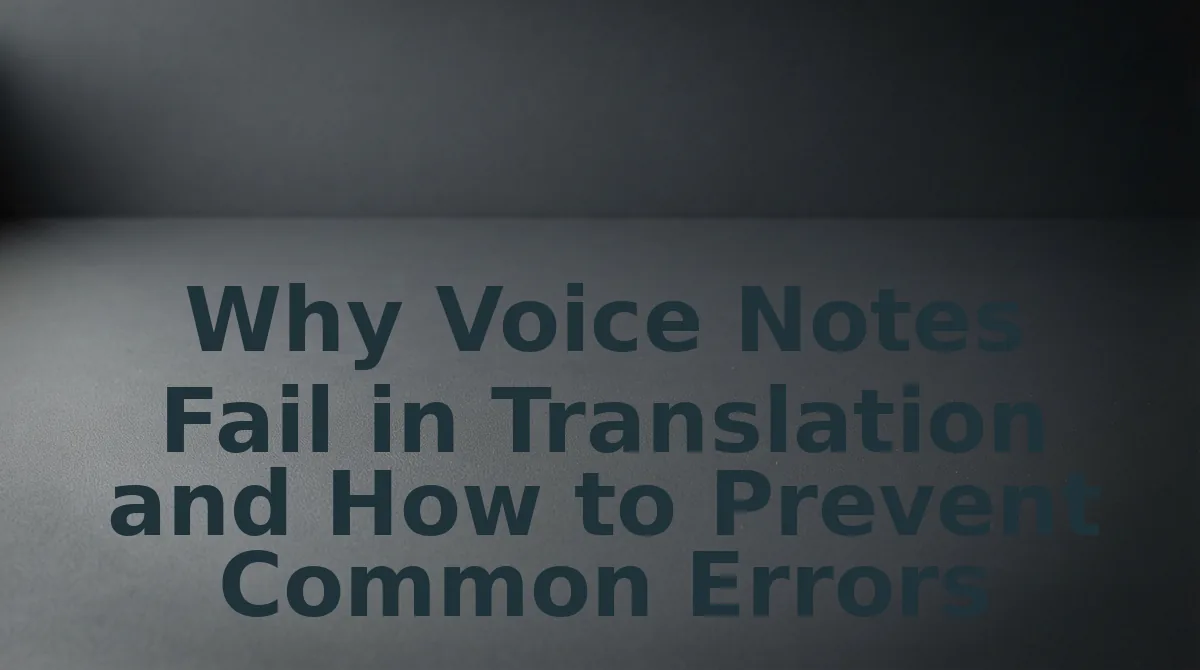 Why Voice Notes Fail in Translation and How to Prevent Common Errors