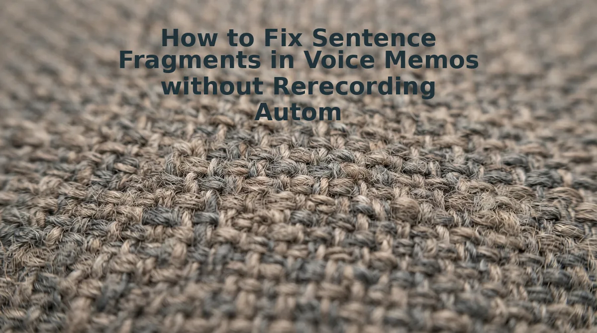 How to Fix Sentence Fragments in Voice Memos without Rerecording Automatically