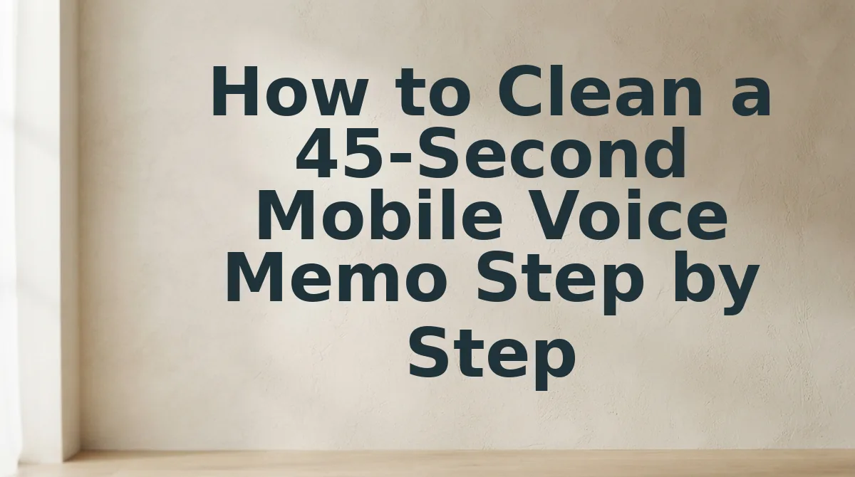 How to Clean a 45-Second Mobile Voice Memo Step by Step