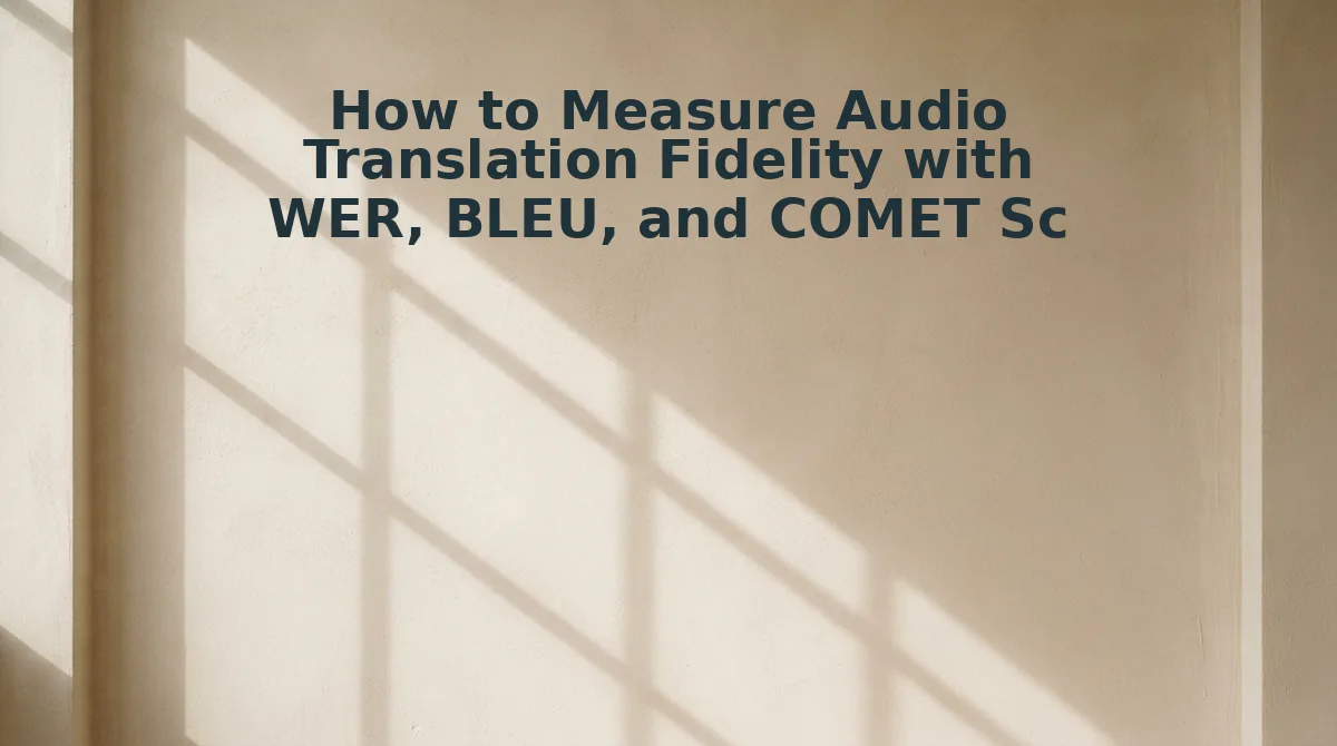 How to Measure Audio Translation Fidelity with WER, BLEU, and COMET Scores