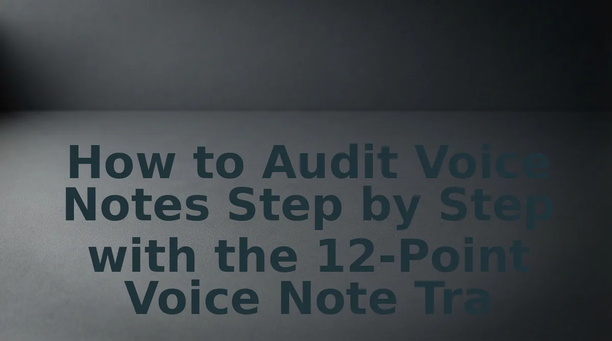 How to Audit Voice Notes Step by Step with the 12-Point Voice Note Translation Accuracy Checklist