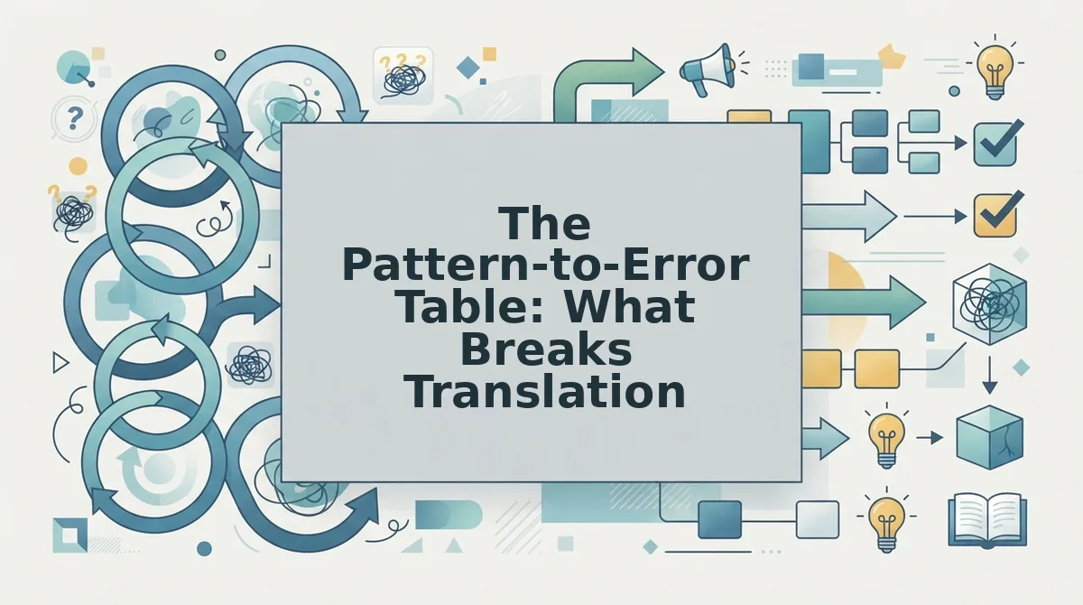 The Pattern-to-Error Table: What Breaks Translation