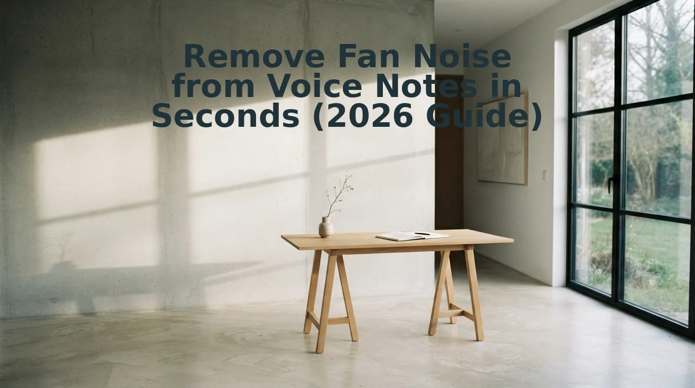 How to Remove Fan Noise from Voice Notes in Seconds