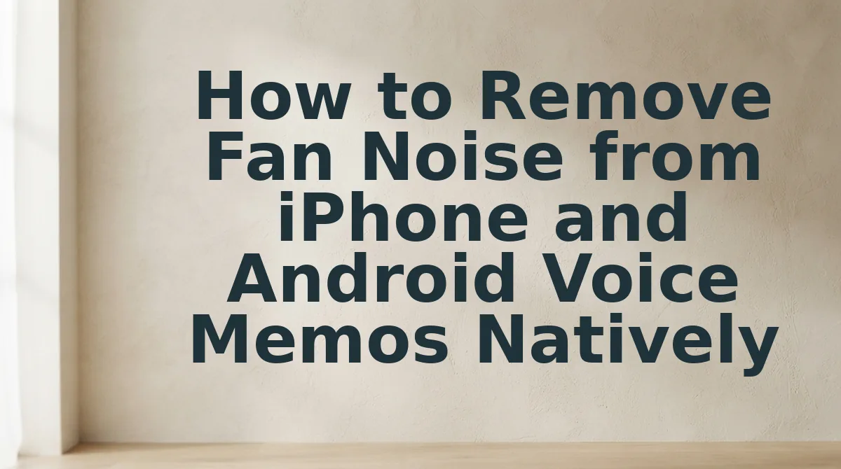 How to Remove Fan Noise from iPhone and Android Voice Memos Natively