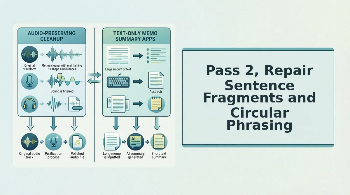Pass 2, Repair Sentence Fragments and Circular Phrasing