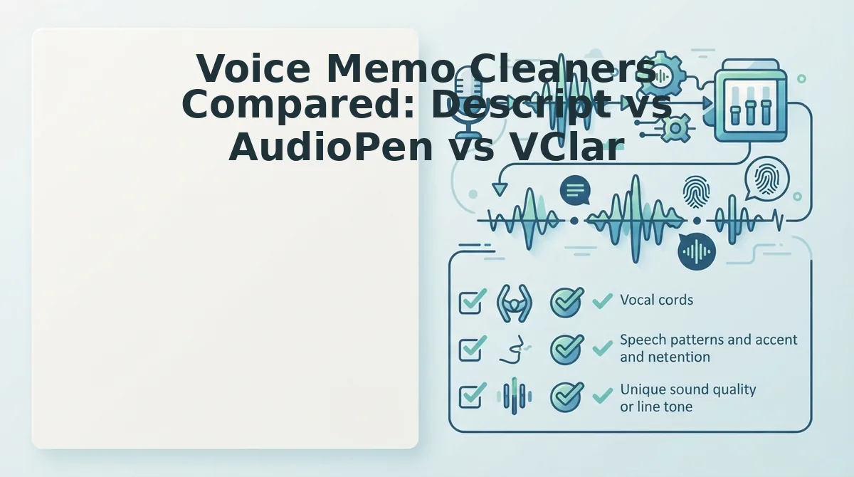 Voice Memo Cleaners Compared: Descript vs AudioPen vs VClar