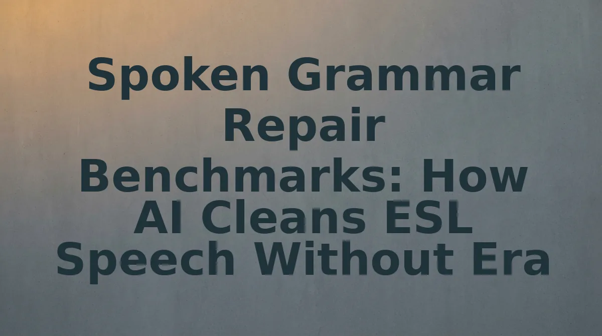 Spoken Grammar Repair Benchmarks: How AI Cleans ESL Speech Without Erasing Tone