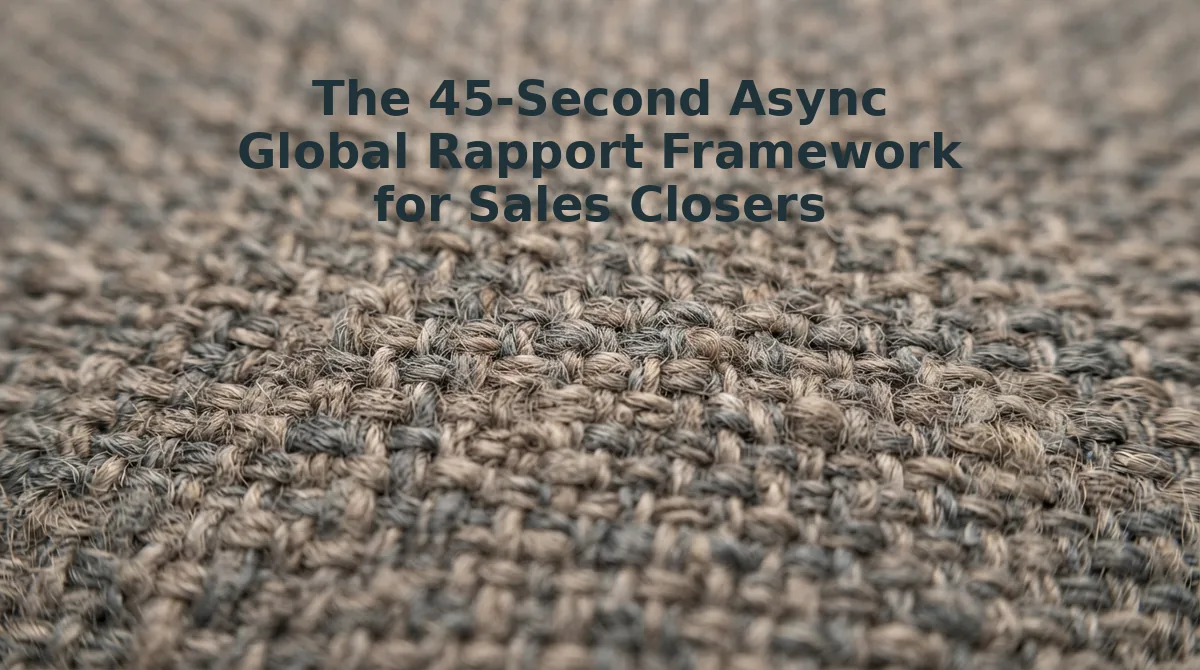 The 45-Second Async Global Rapport Framework for Sales Closers