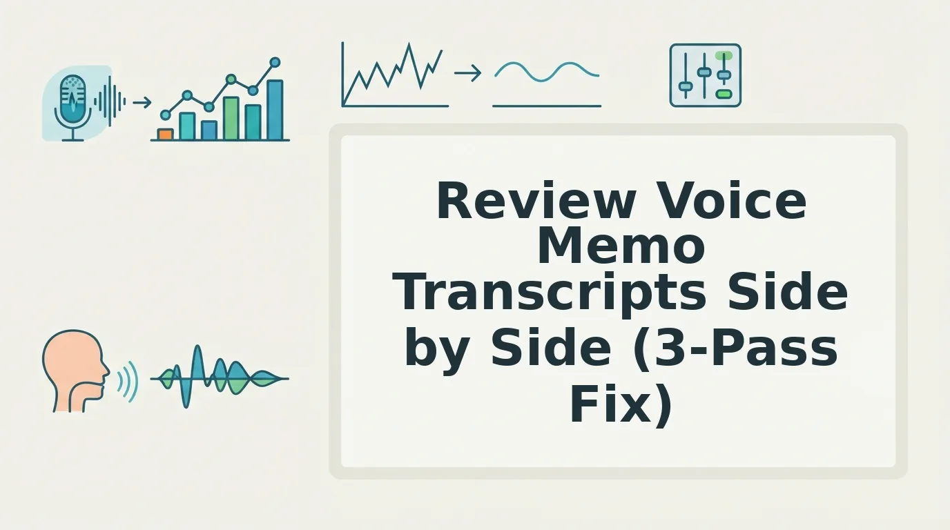 Review Voice Memo Transcripts Side by Side for Flaws