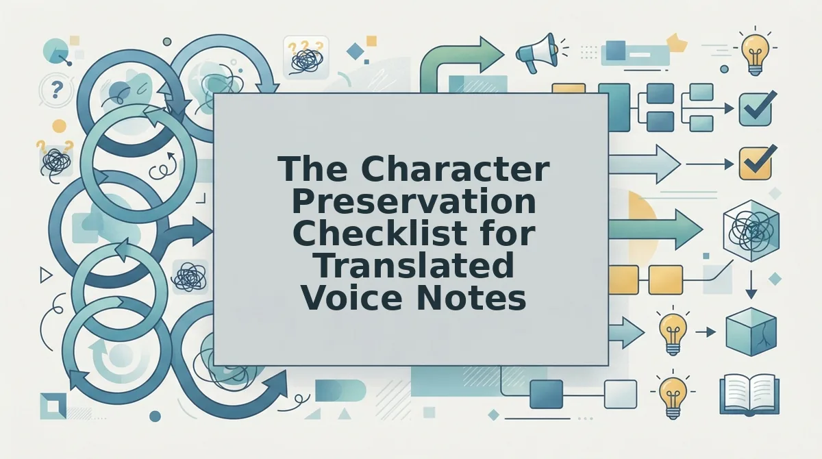 The Character Preservation Checklist for Translated Voice Notes