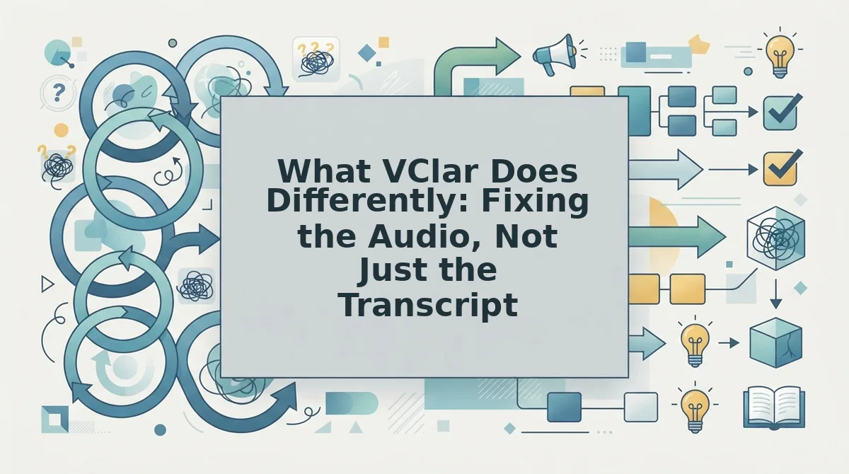 What VClar Does Differently: Fixing the Audio, Not Just the Transcript