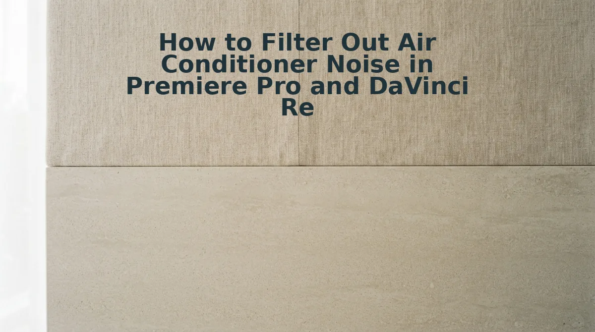 How to Filter Out Air Conditioner Noise in Premiere Pro and DaVinci Resolve