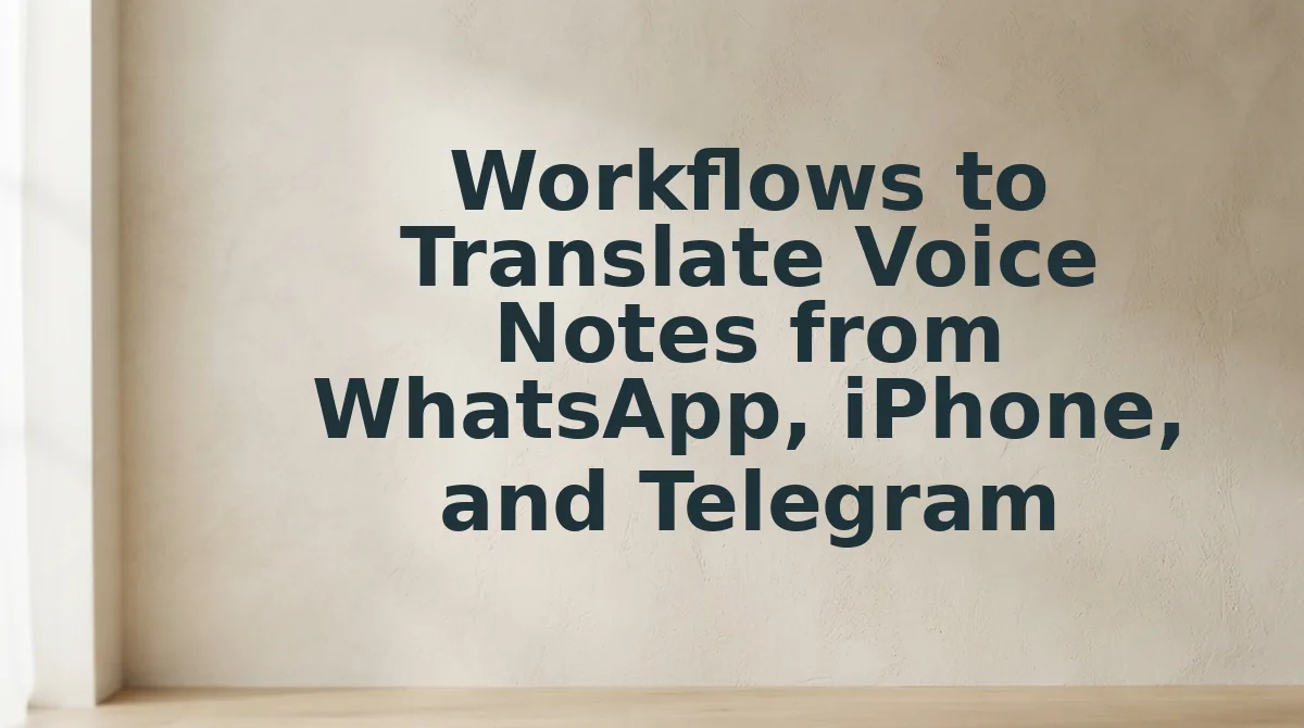 Workflows to Translate Voice Notes from WhatsApp, iPhone, and Telegram