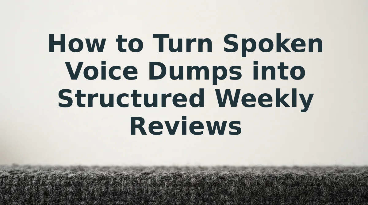 How to Turn Spoken Voice Dumps into Structured Weekly Reviews