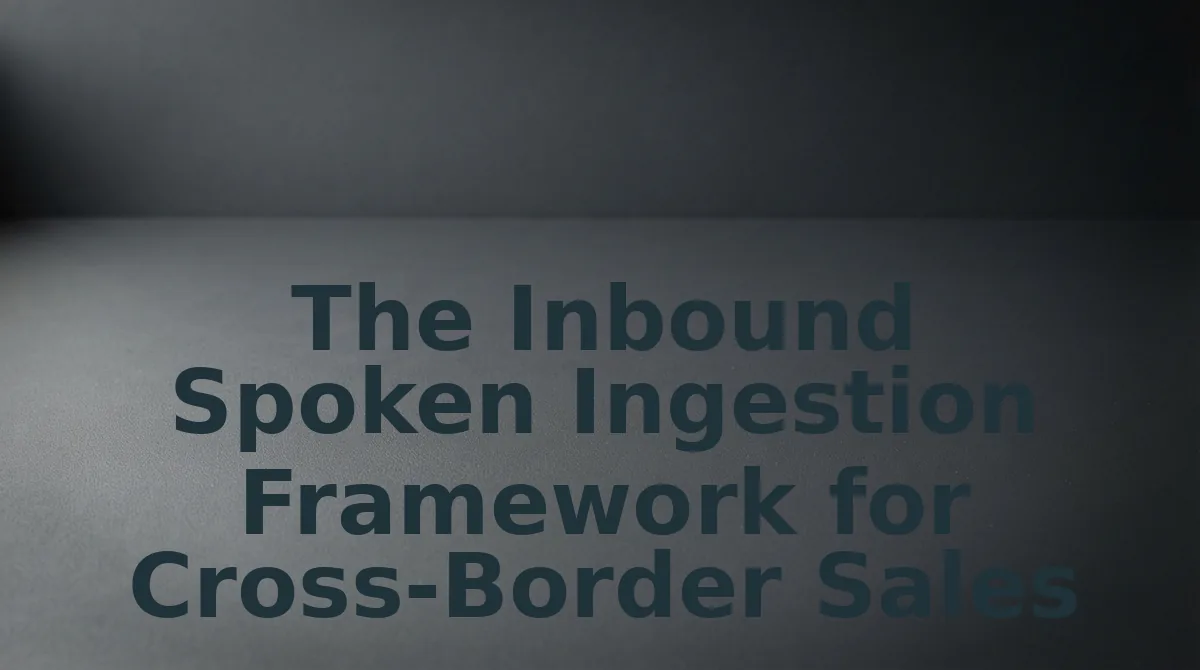 The Inbound Spoken Ingestion Framework for Cross-Border Sales