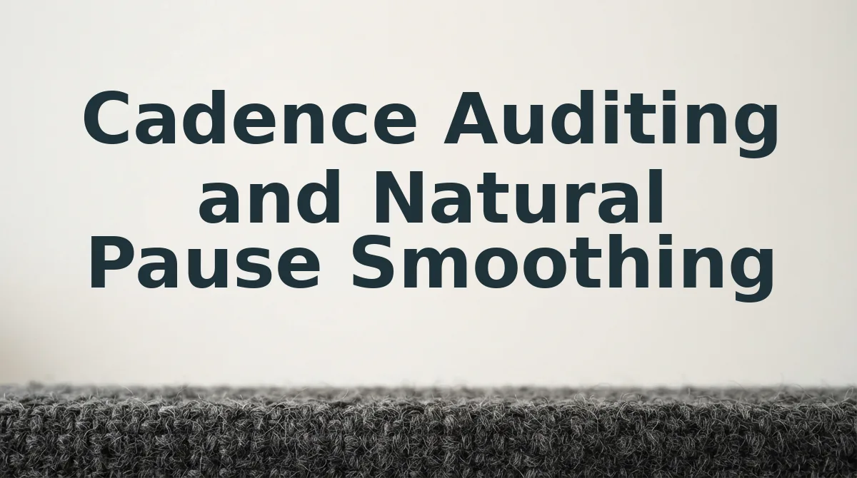 Cadence Auditing and Natural Pause Smoothing