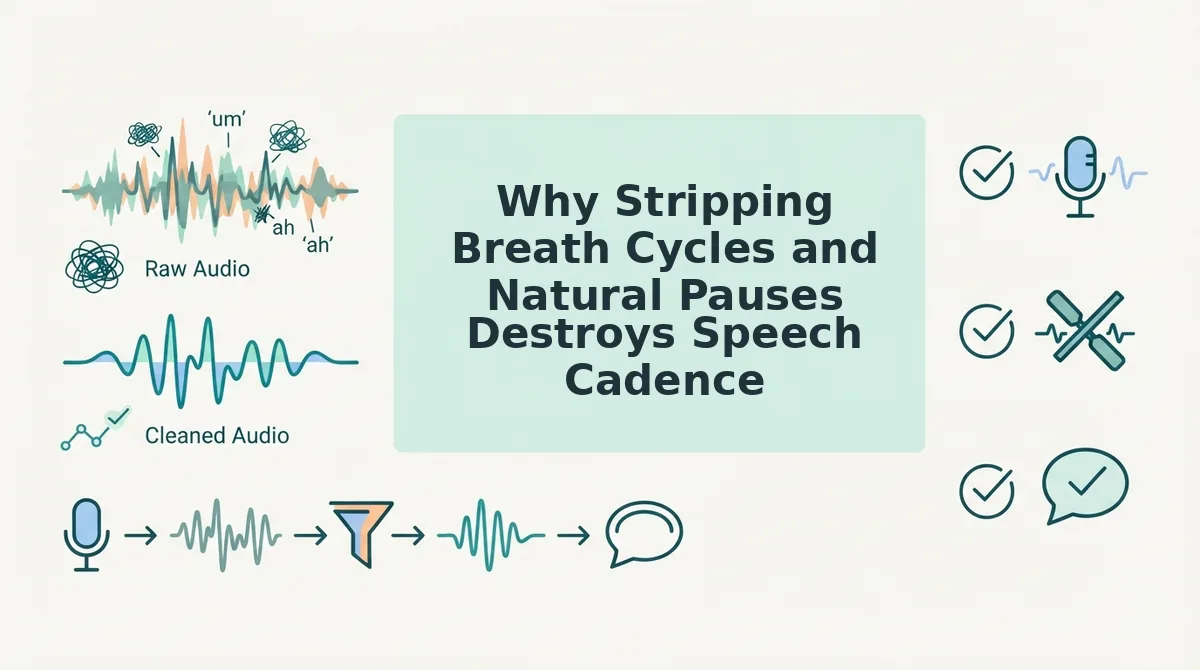 Why Stripping Breath Cycles and Natural Pauses Destroys Speech Cadence