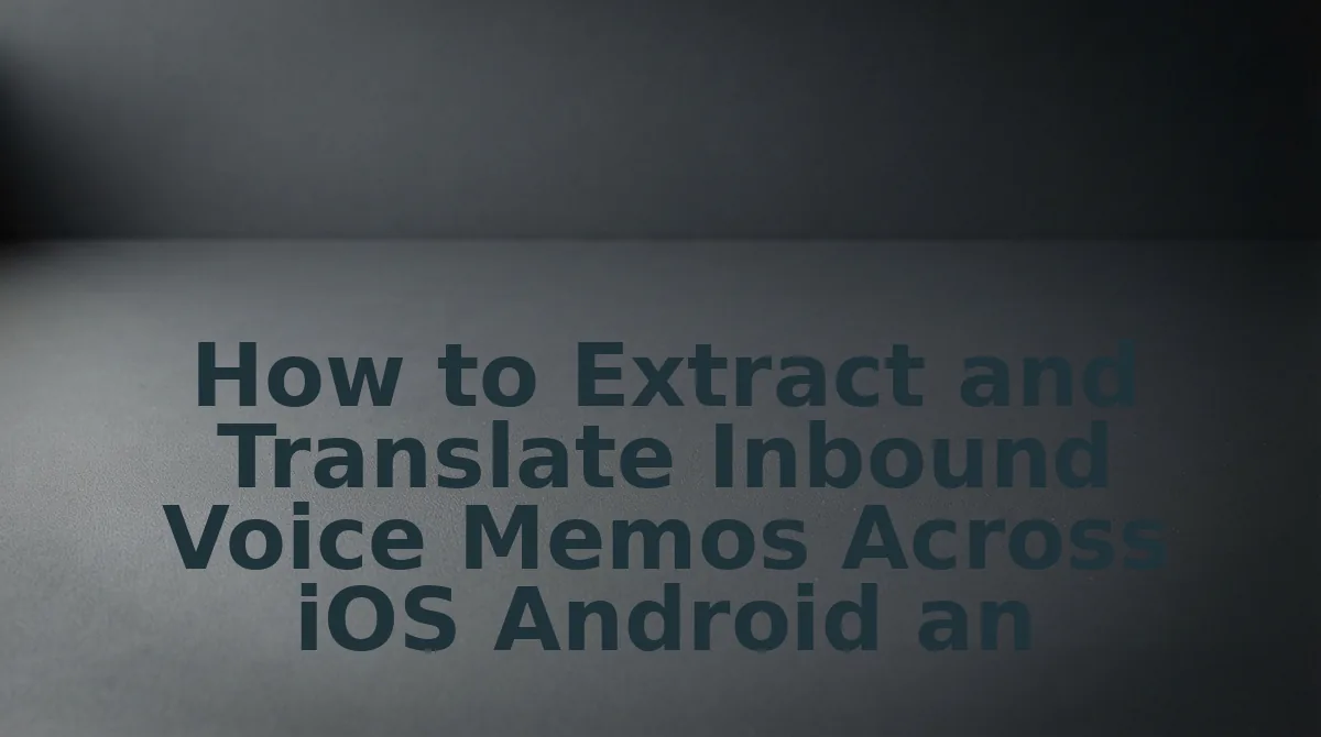 How to Extract and Translate Inbound Voice Memos Across iOS Android and WhatsApp